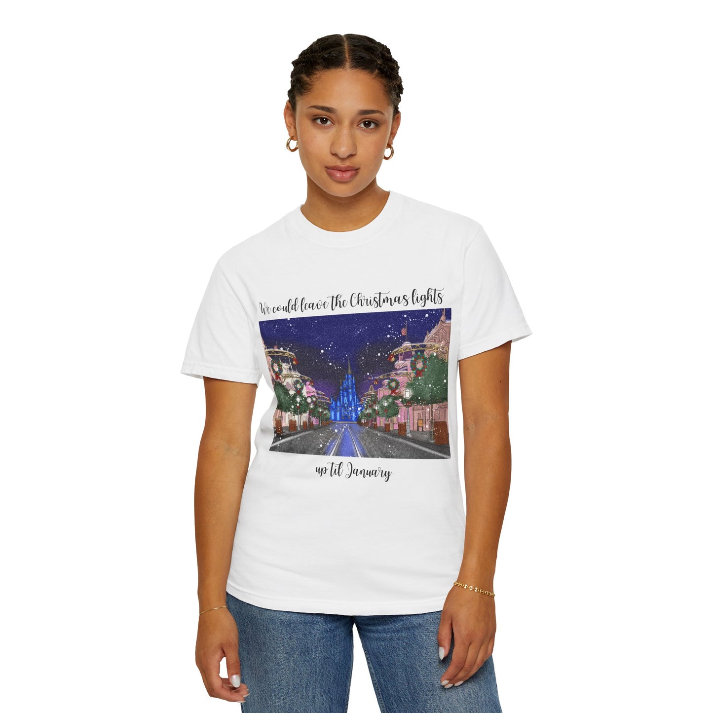 Christmas Lights til January {Comfort Colors} Tee