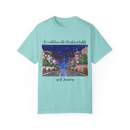 Christmas Lights til January {Comfort Colors} Tee