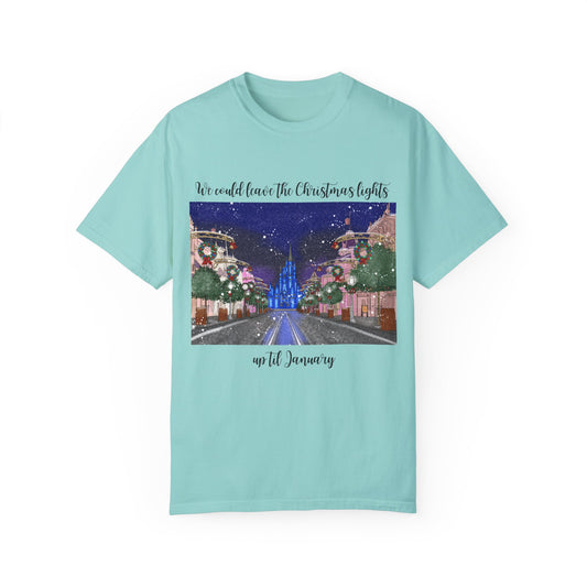 Christmas Lights til January {Comfort Colors} Tee