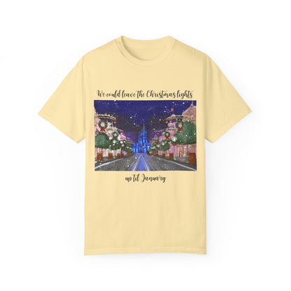 Christmas Lights til January {Comfort Colors} Tee