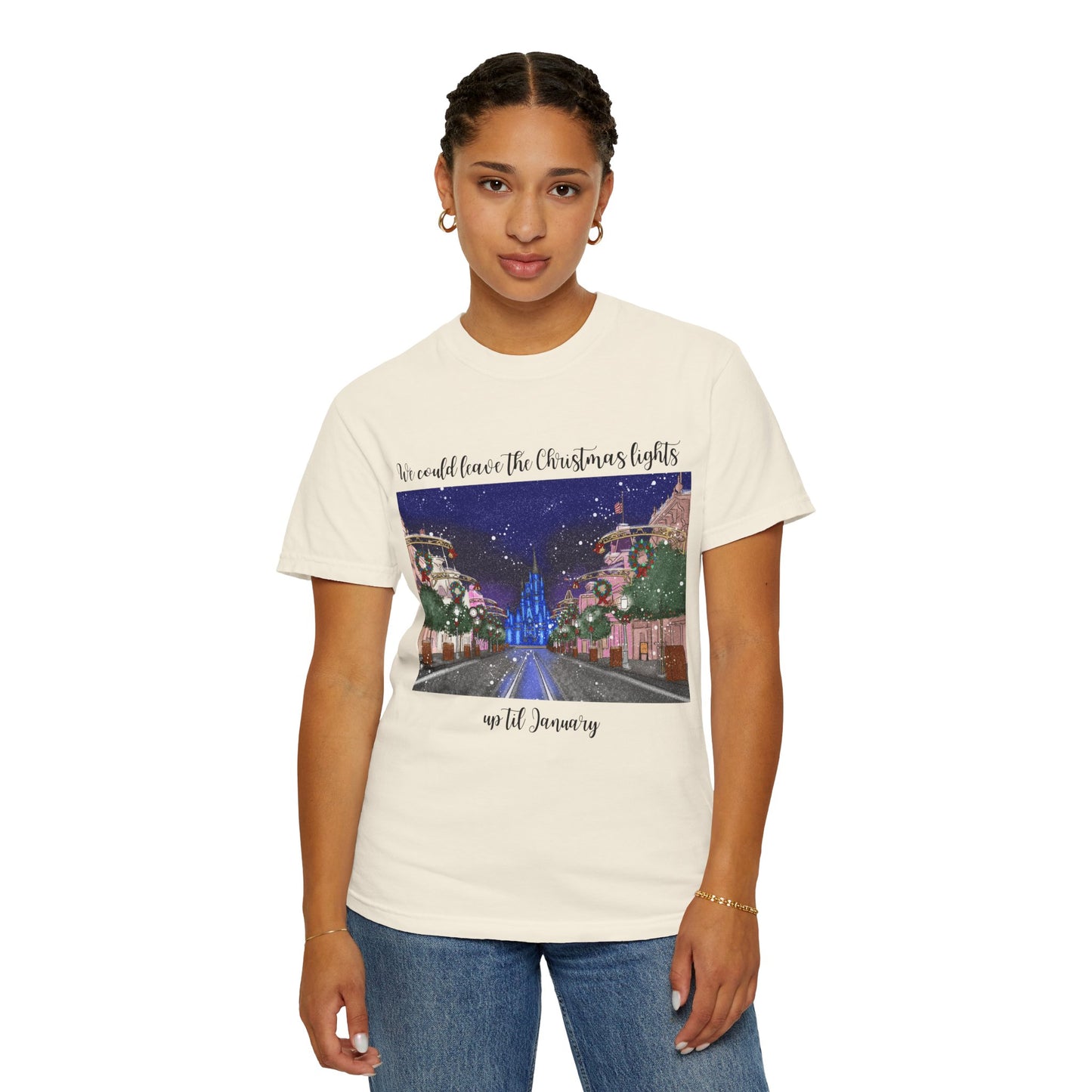 Christmas Lights til January {Comfort Colors} Tee