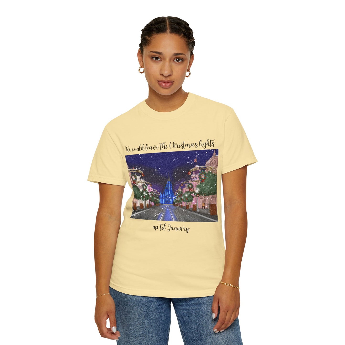 Christmas Lights til January {Comfort Colors} Tee