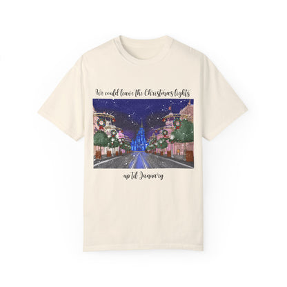 Christmas Lights til January {Comfort Colors} Tee