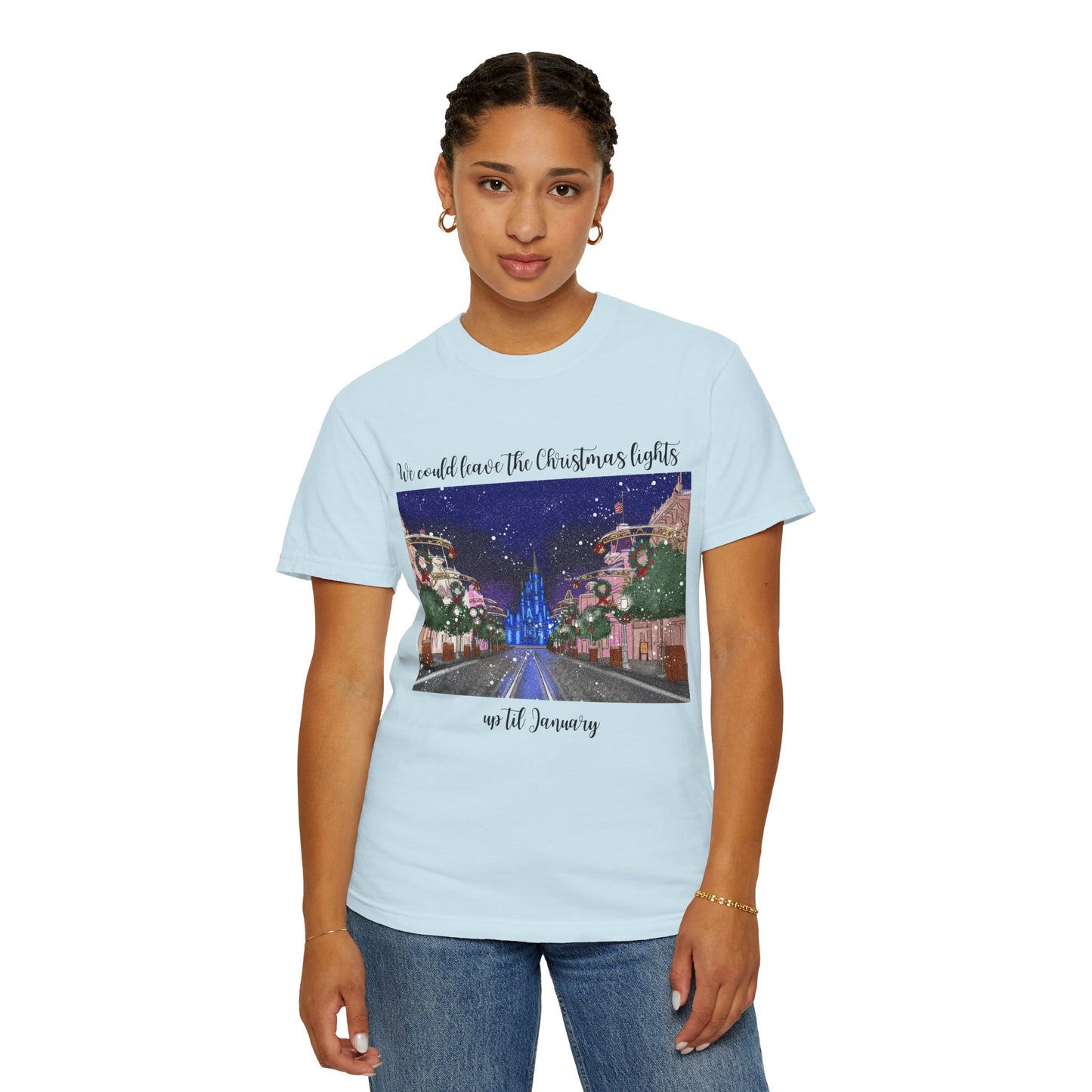 Christmas Lights til January {Comfort Colors} Tee